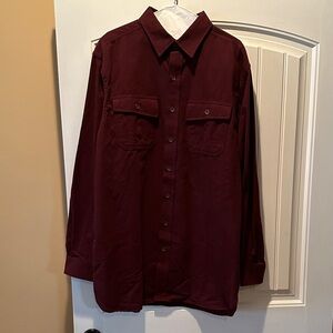 L.L. Bean Men's Casual Button Down Shirt - Dark Red